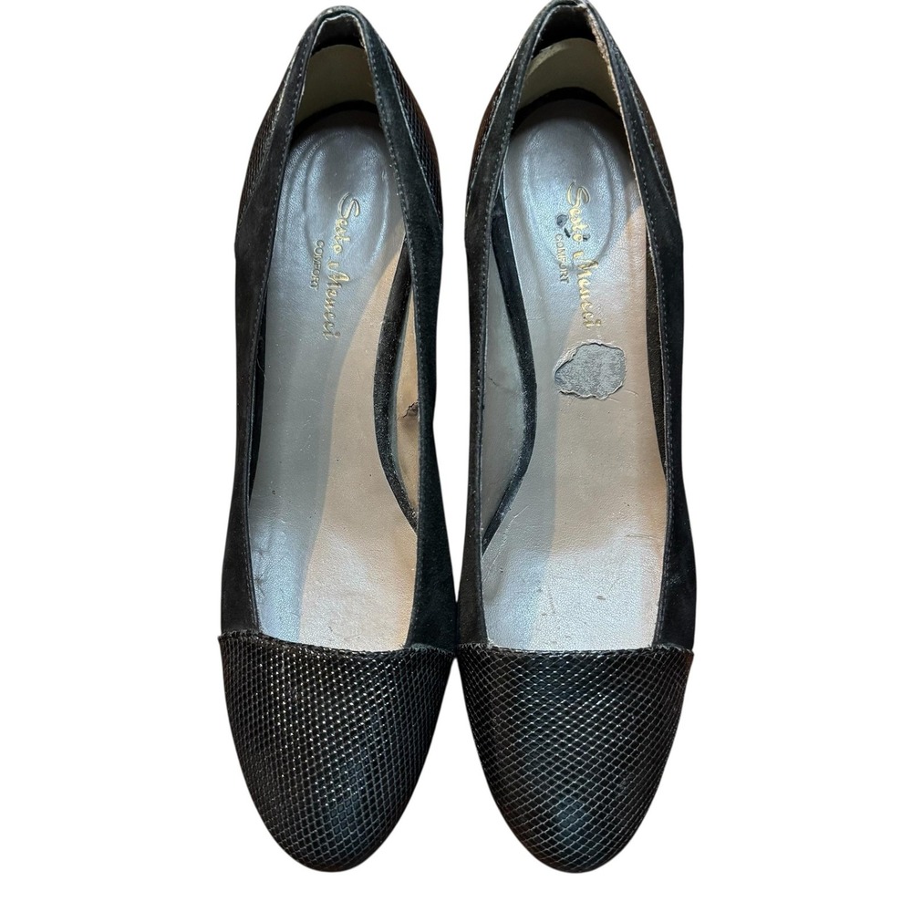 Sesto Meucci Shoes Womens Size‎ 9 Black Comfort Pumps Block Heel Made in Italy